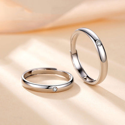 Plain Silver Couple Ring - European and American Simple Versatile Design