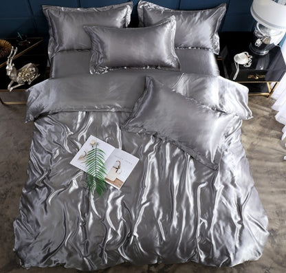 Bed Sheet Quilt Cover Naked Sleep Cool Silk Single Three Piece Set