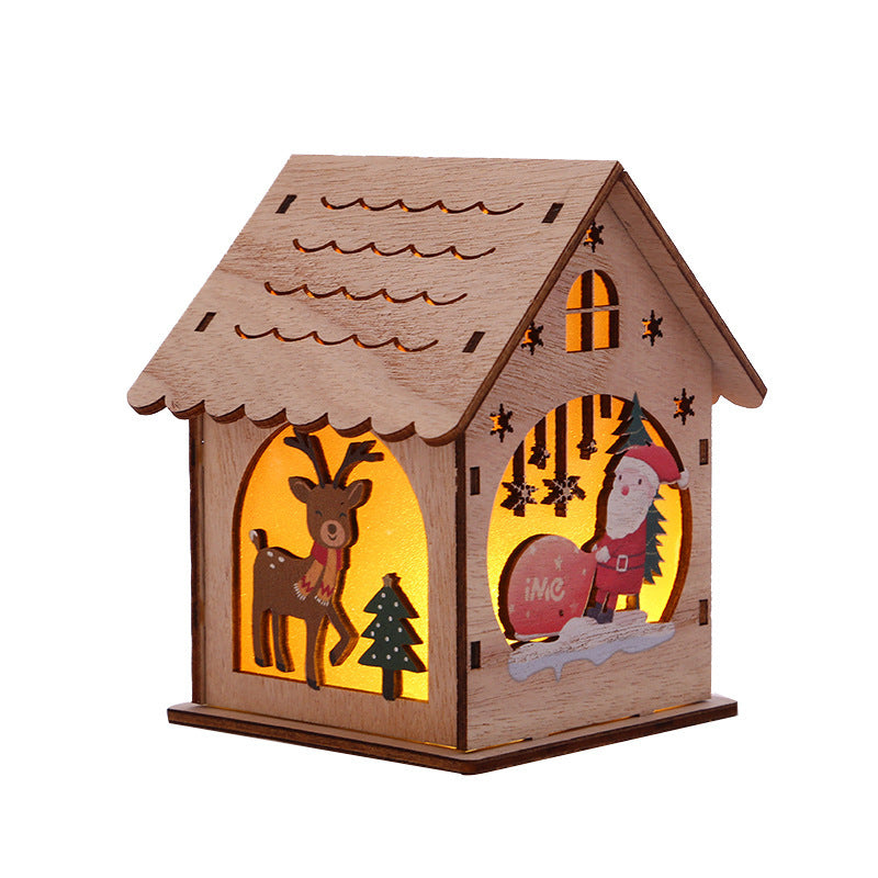 Christmas Decorative Wooden Ornaments LED Lighting