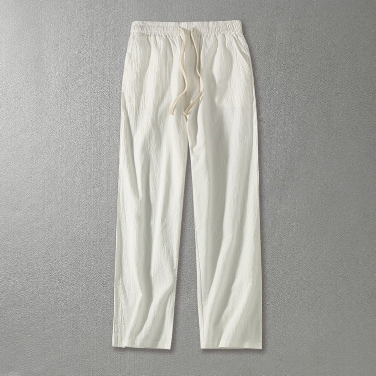 Summer Men's Clothing Short Sleeve Shirt Linen Leisure Trousers