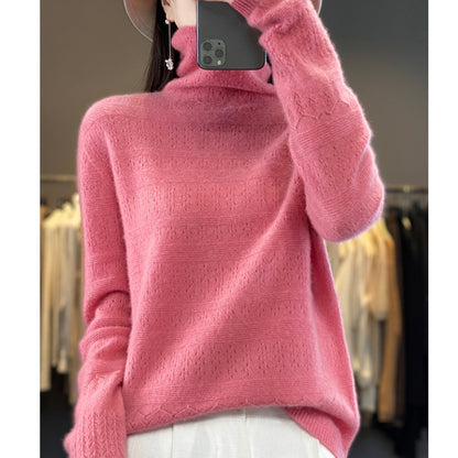Pile Collar Front Line Ready-made Garments 100 Woolen Sweater For Women