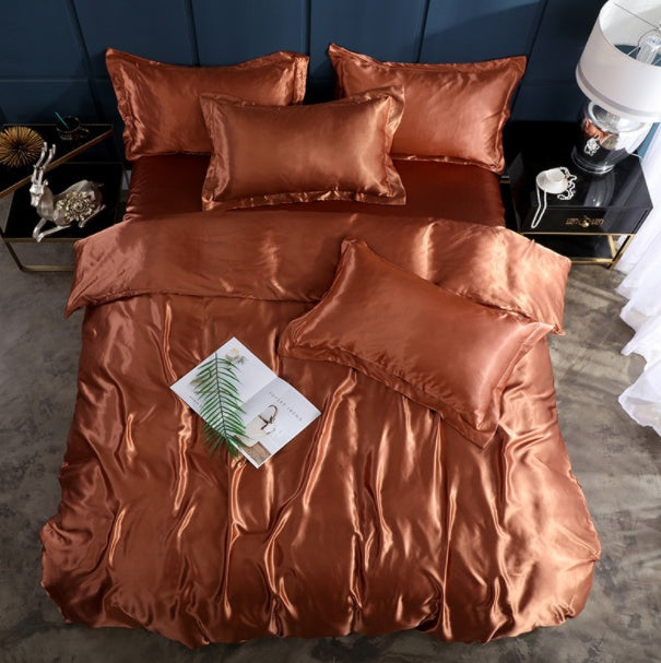 Bed Sheet Quilt Cover Naked Sleep Cool Silk Single Three Piece Set
