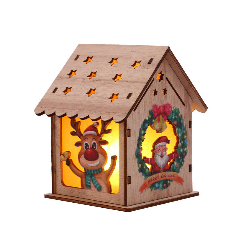 Christmas Decorative Wooden Ornaments LED Lighting