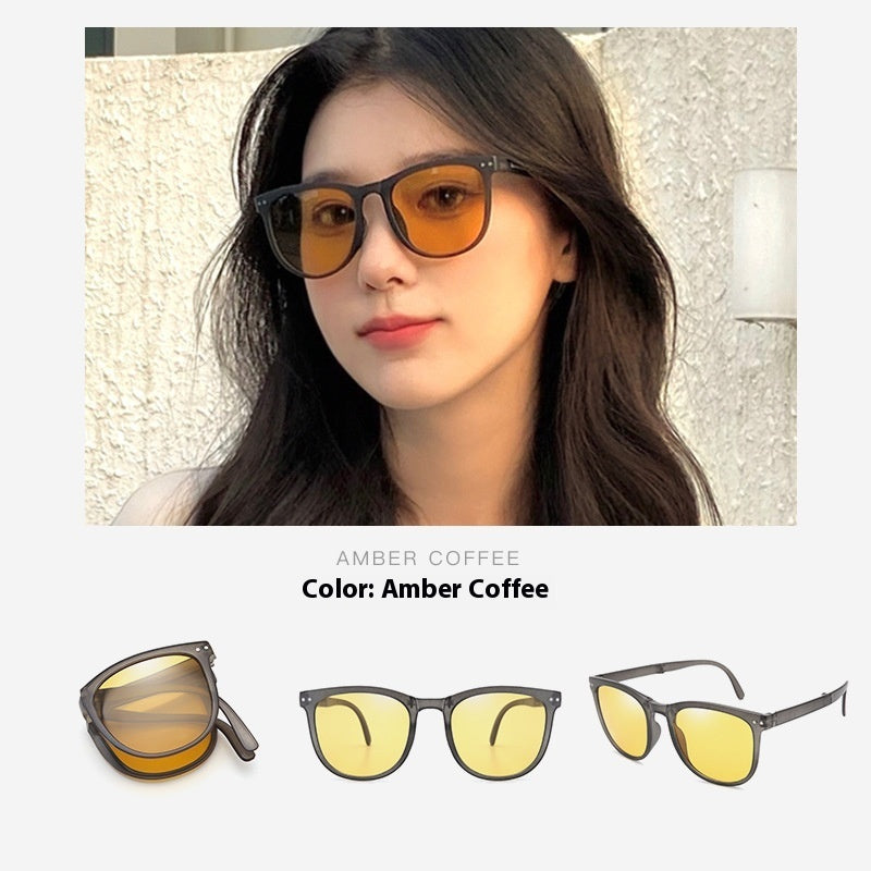 Folding Polarized Box Sunglasses for Women
