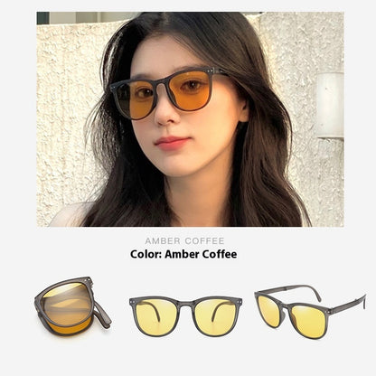 Folding Polarized Box Sunglasses for Women