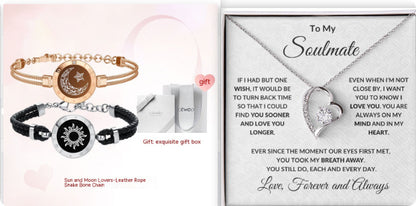 Couple Leather Rope Snake Bone Induction Interactive Bracelet