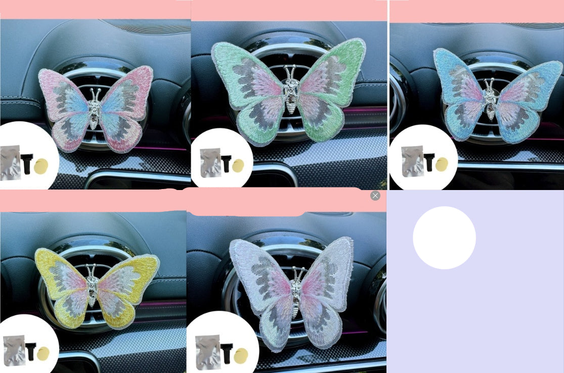 Moving Embroidery Butterfly Car Air Outlet Decoration