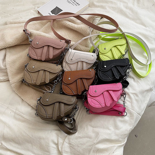 Mini Children's Women's Portable Crossbody Concave Shape Bag