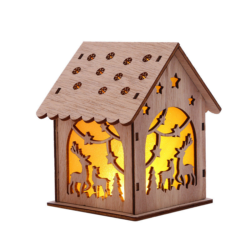 Christmas Decorative Wooden Ornaments LED Lighting