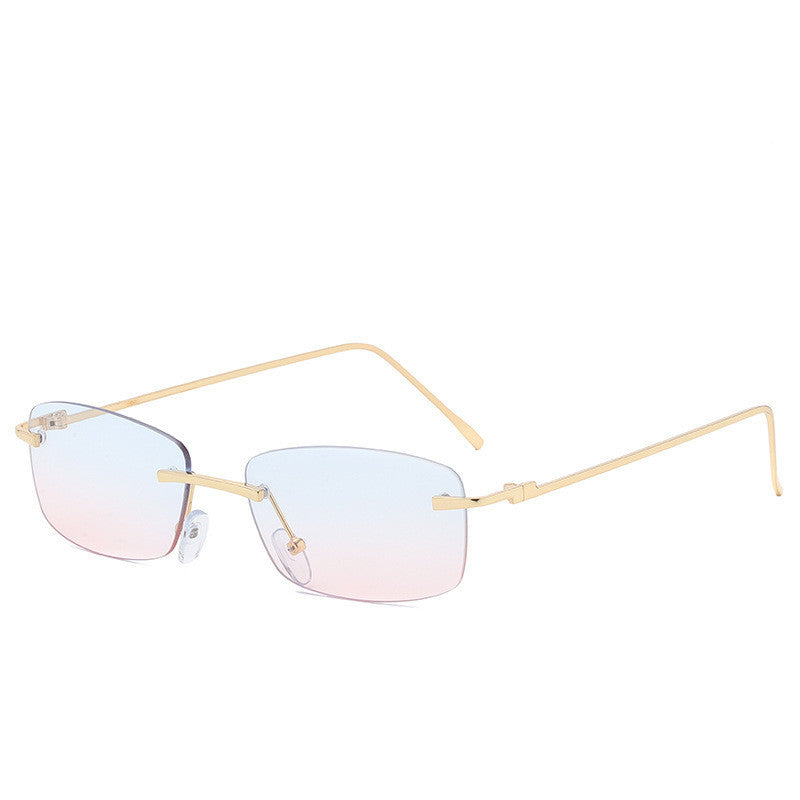 Fashion Rimless Cut-Edge Ocean Lens Sunglasses