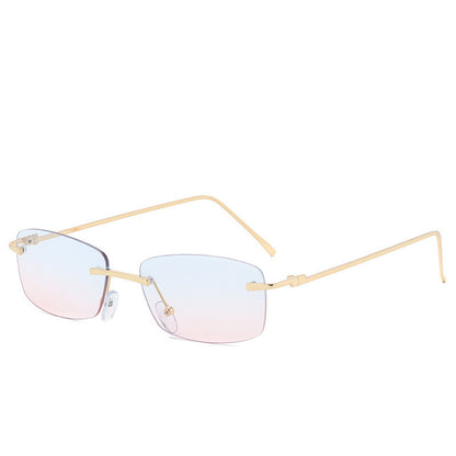 Fashion Rimless Cut-Edge Ocean Lens Sunglasses
