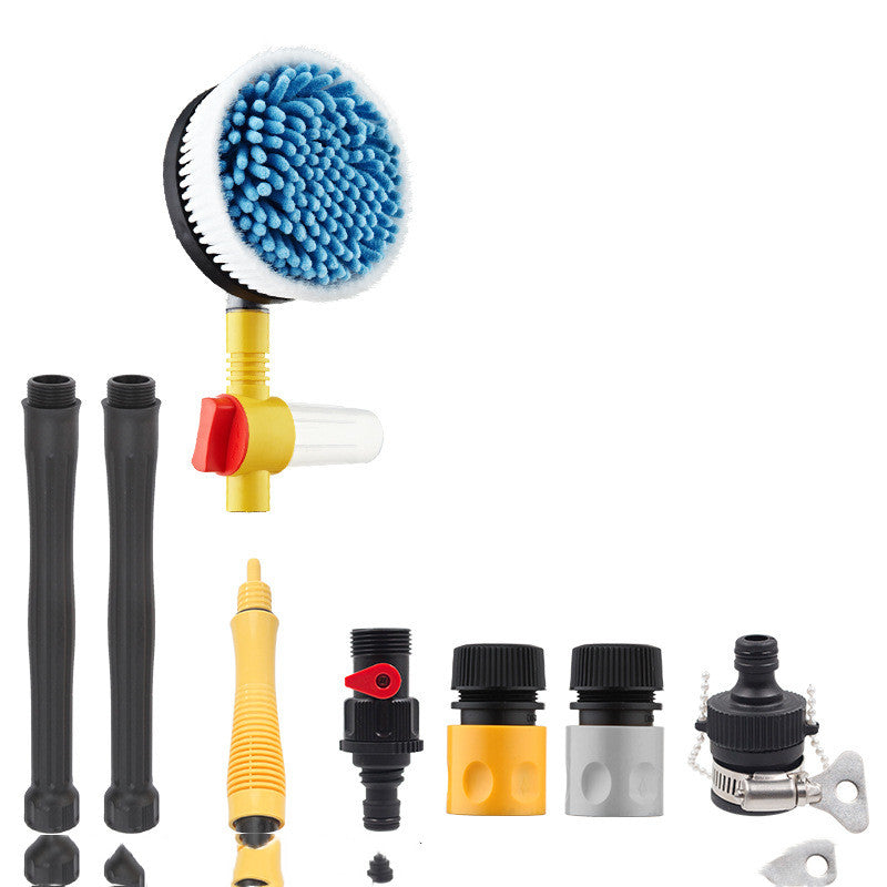 Car wash brush set with various attachments on a white background