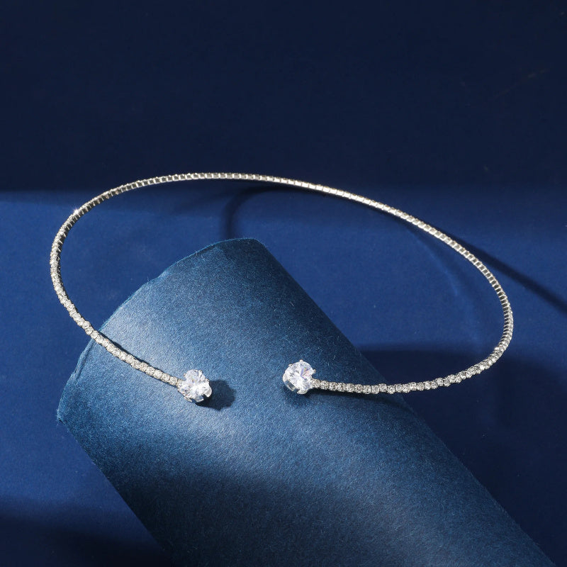 Fashion Jewelry Rhinestone Heart Collar Choker Necklace