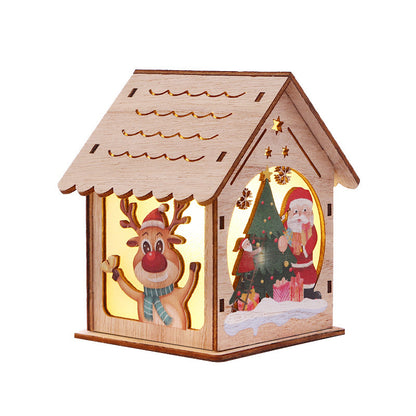 Christmas Decorative Wooden Ornaments LED Lighting