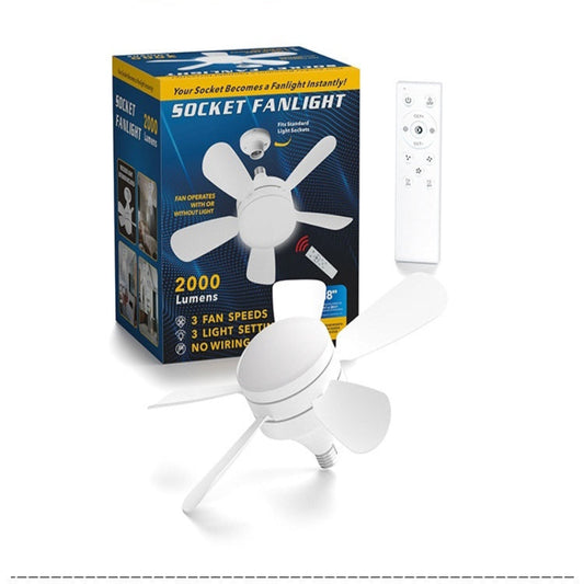 Solar panel fan with packaging on a white background