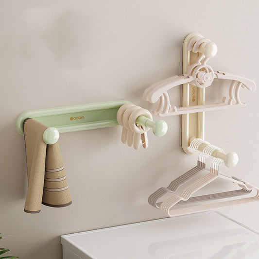 Retractable Hanger Storage Rack - Punch-Free Organizer