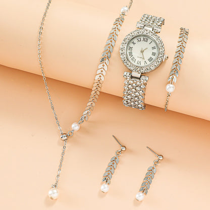Diamond Women’s Luxury Rhinestone Quartz Watch Set