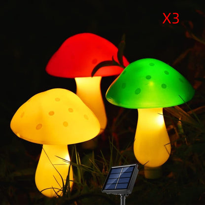 Plastics Solar Mushroom Night Light - Outdoor Courtyard Garden Decoration