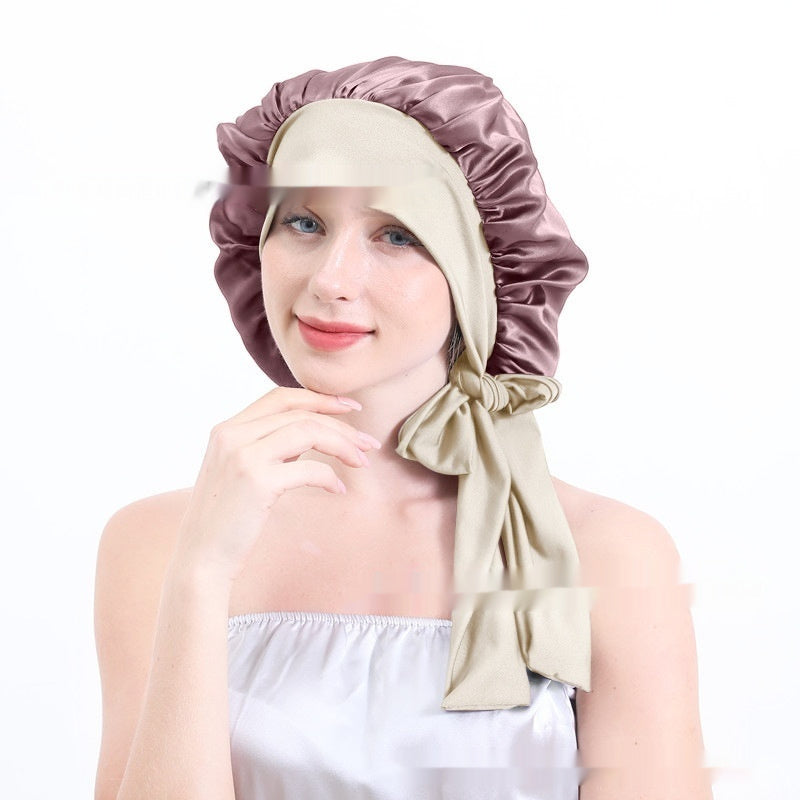 Extra Large Stretch European And American Solid Color Ladies Shower Cap