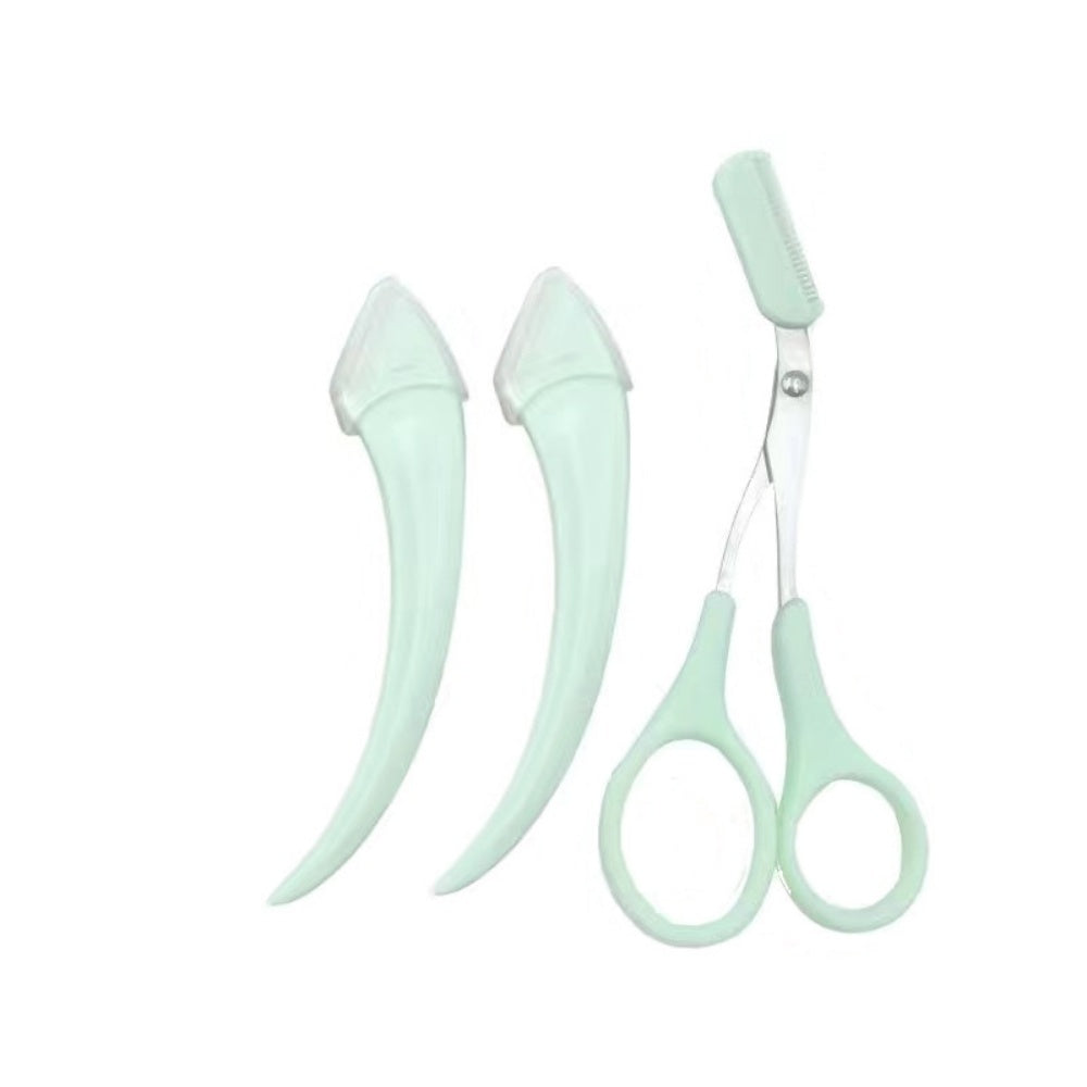 Set of green nail clippers on a white background