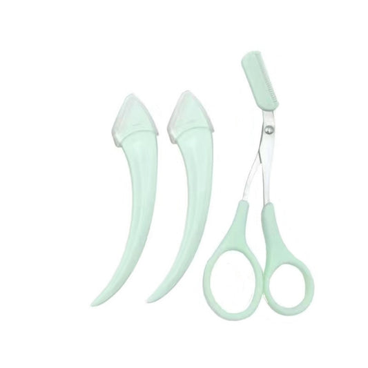 Set of green nail clippers on a white background