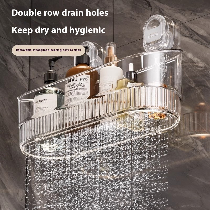 Suction Cup Storage Rack - Punch-Free Wall-Mounted Household Organizer