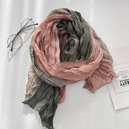Men's And Women's Color Matching Autumn And Winter Cotton And Linen Feel Long Strip