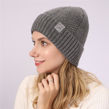 Unisex Curled Velvet Wool Knitted Hat