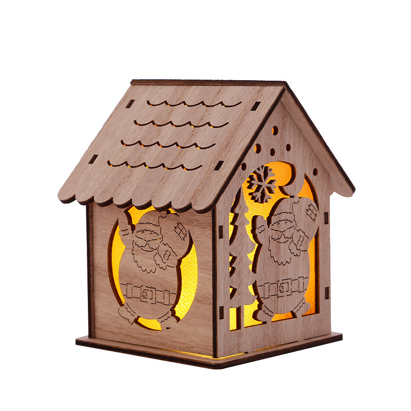 Christmas Decorative Wooden Ornaments LED Lighting