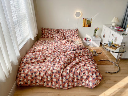 Four Piece Cotton Comfortable Bed Sheet Bedding Set