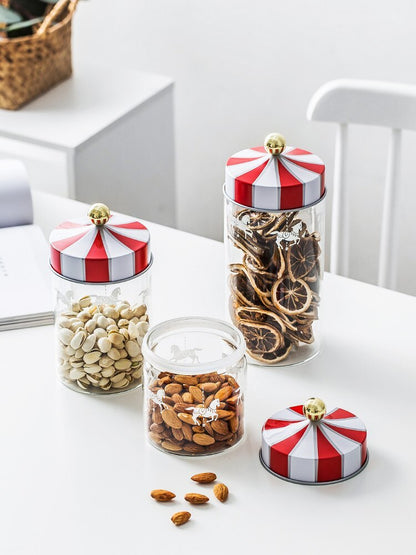 Nordic rotating wooden barrel canned sealed cans coffee food grain storage box kitchen container container