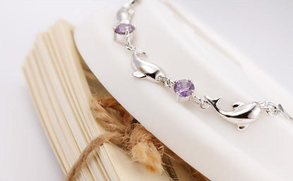 Trendy Women 925 Silver Dolphin Bracelet