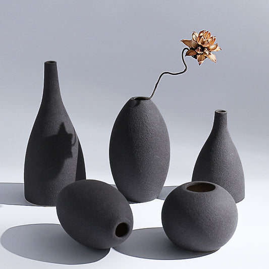 Frosted Glaze Ceramic Vase for Dried Flowers