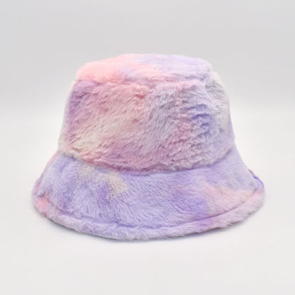 Women's Rainbow Rabbit Hair Fisherman Hat