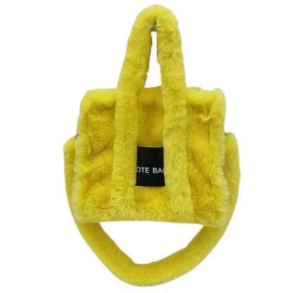 Women's Faux Rabbit Fur Portable Large-capacity Crossbody Bag