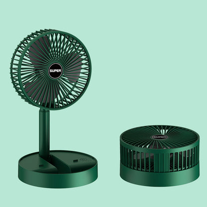 Two green fans on a light green background