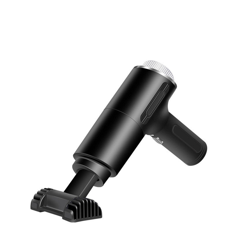 Black handheld vacuum cleaner on a white background