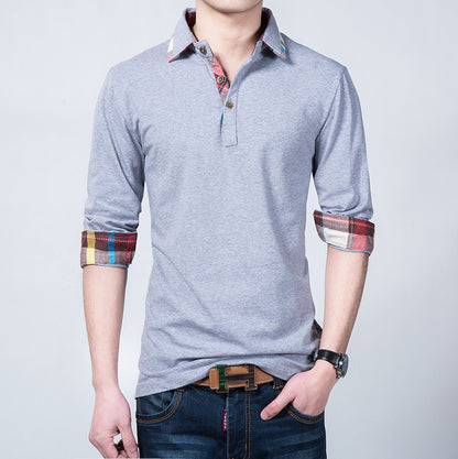Spring And Autumn Cotton Long-sleeved T-shirt Men