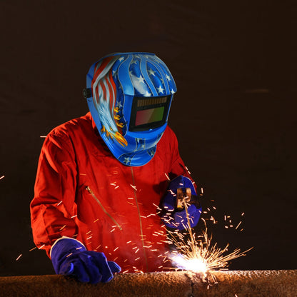 Welding Helmet Solar Powered Auto Darkening Hood With Adjustable Wide Shade Range 9-13 For Mig Tig  Weld Grinding Welder Mask