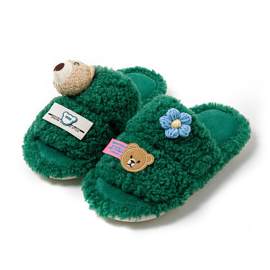 Parallel Bars Cartoon Opening Cotton Slippers Home