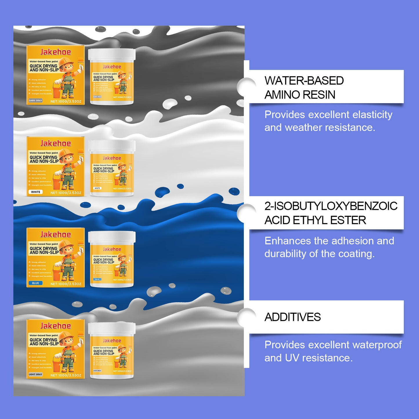 Durable Long Lasting Waterproof Beautiful Smear Protection Floor Paint