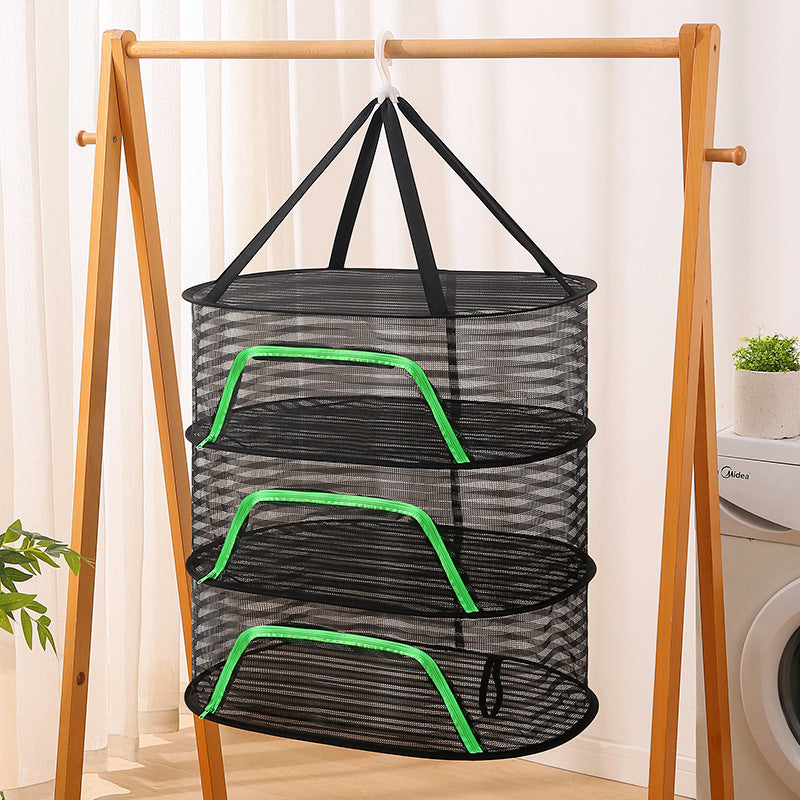 Hanging Network Dry Goods Artifact - Foldable Fly Cage for Balcony Drying