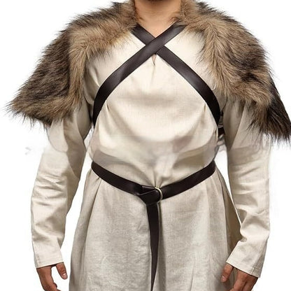 Viking Men's Cape And Shawl Oversleeve Booties Suit Artificial Wool