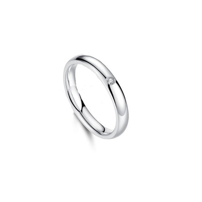 Plain Silver Couple Ring - European and American Simple Versatile Design