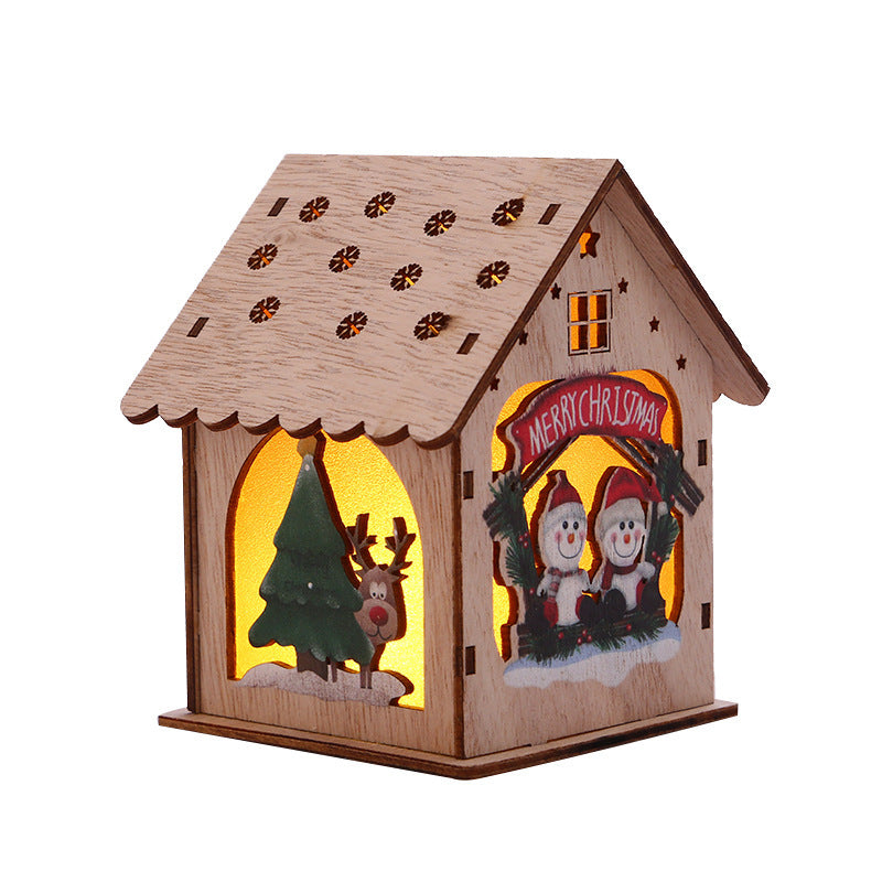 Christmas Decorative Wooden Ornaments LED Lighting