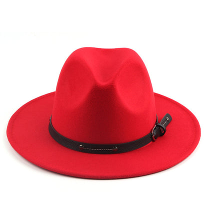Flat Top Jazz Top Hat Men And Women British Woolen Hat