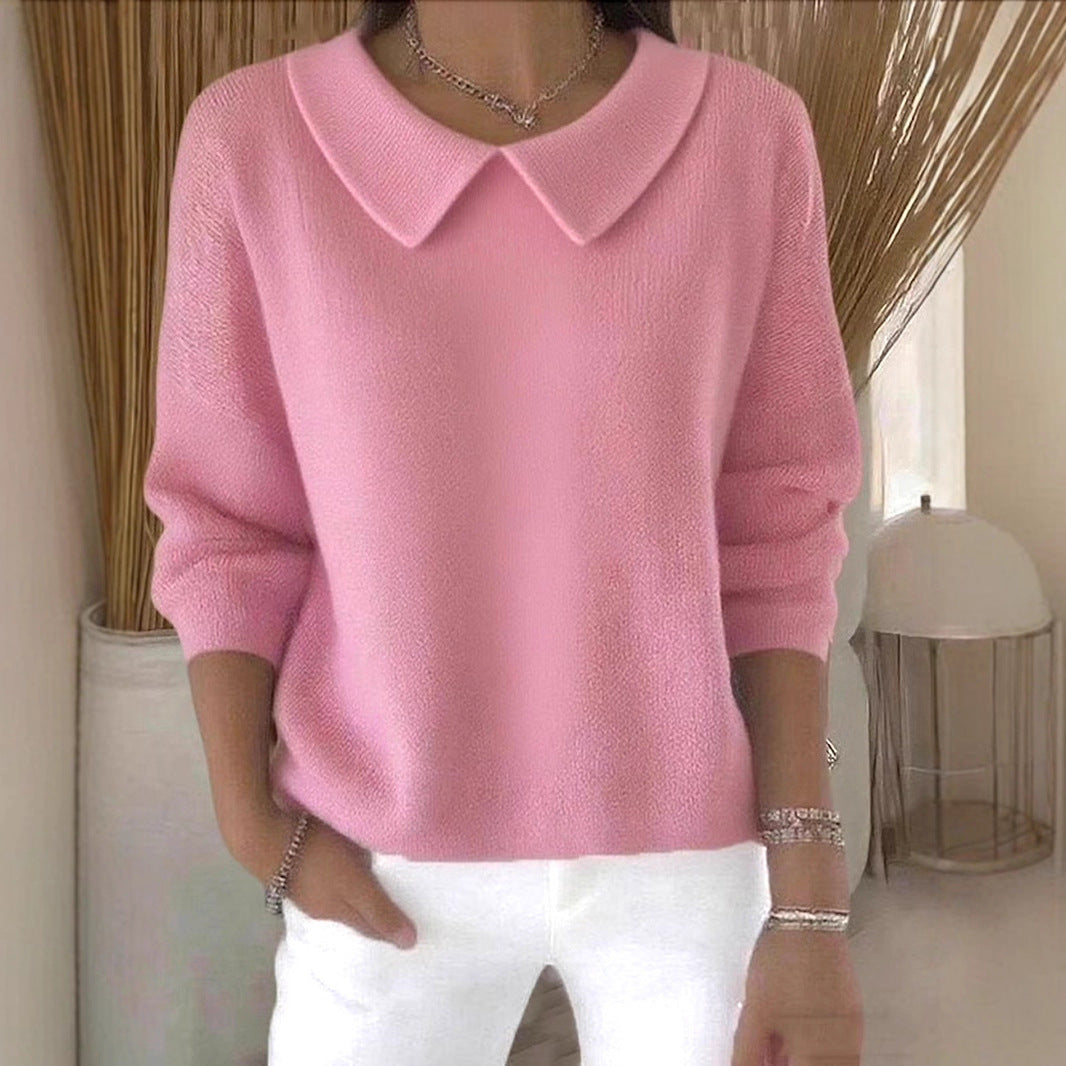 Women's Loose Casual Solid Color Long Sleeve Top-Comfortable & Stylish