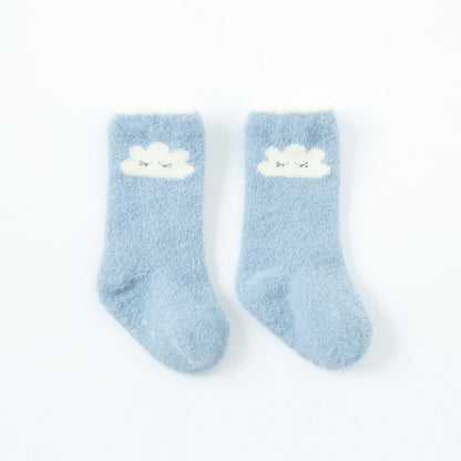 Mink Wool Newborn Thickened Baby Medium Tube Socks
