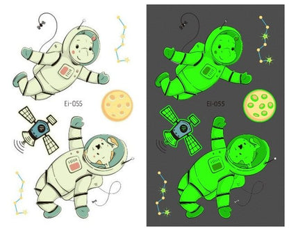 Waterproof Kids Aerospace Luminous Tattoo Stickers