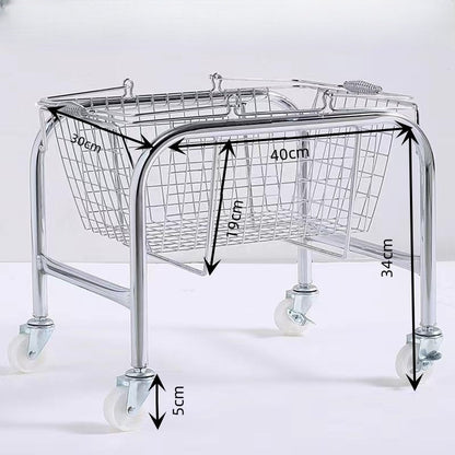 Zhonggu Rattan Trolley Storage Basket Metal Snack Rack